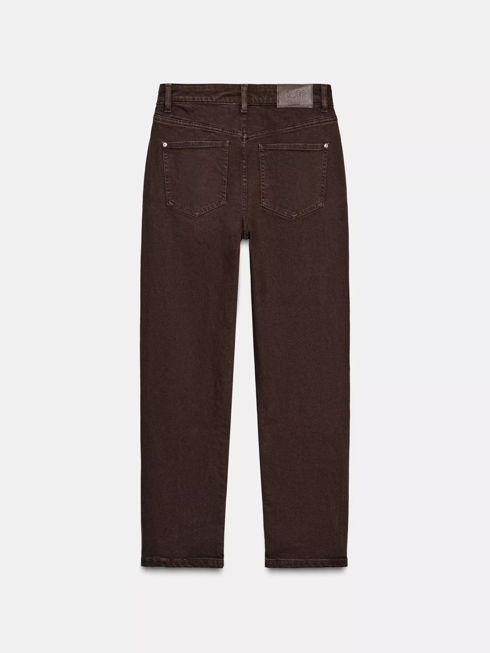 Zara Women's Straight-Leg Jeans in Dark Brown